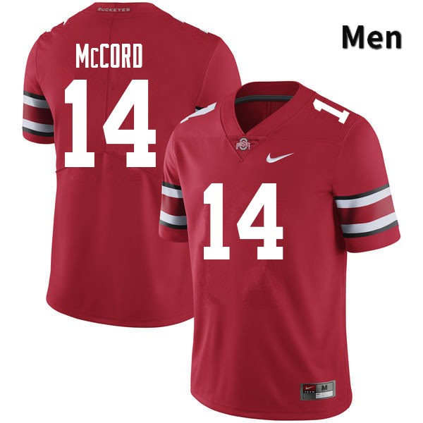 Ohio State Buckeyes Kyle McCord Men's #14 Red Authentic Stitched College Football Jersey